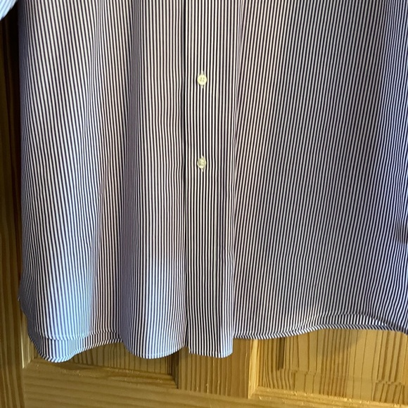 US Polo Assn. Men’s Purple and White Stripped Long Sleeve Button Shirt Size L - Picture 3 of 6